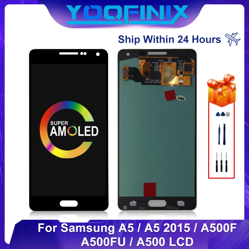 5.0" Super AMOLED For Samsung Galaxy A500F LCD A5 A500FU A500 Screen Digitizer Parts SM-A500F 2015 Display | Мобильные телефоны