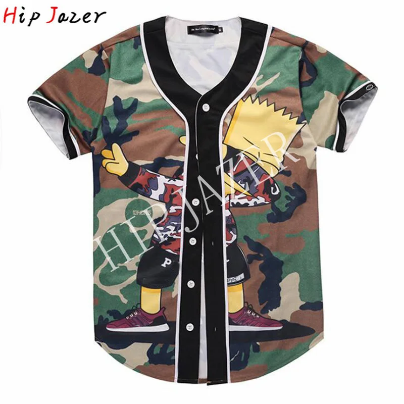HIPJazer уличные майки с 3D принтом японского аниме мультфильм Мужчины WO мужские бейсбольные майки хип-хоп бейсбольная полосатая рубашка Топы - Цвет: 2