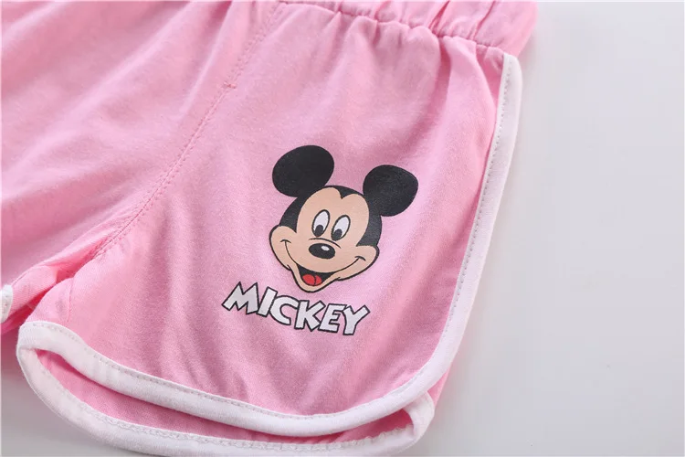 Children's Suit 2-piece Set Baby Boy Summer New Style Minnie Cartoon Pattern Baby Boy Vest T-shirt + Pants Girl Letter Printing baby outfit matching set