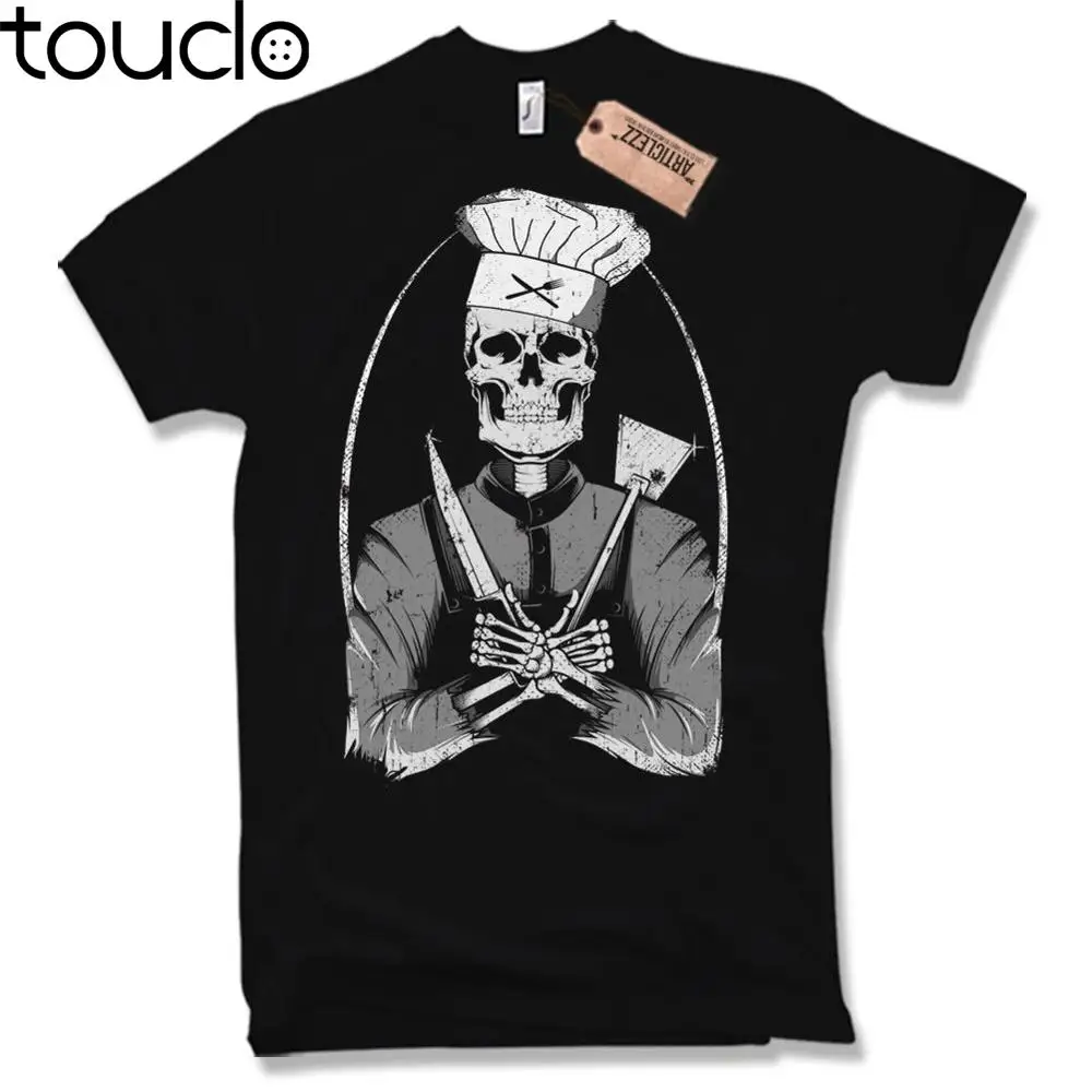 Maglietta Alla Moda Skull Cook Skull Cook Chef Cooking Black S M L Xl Xxl Tee Shirt