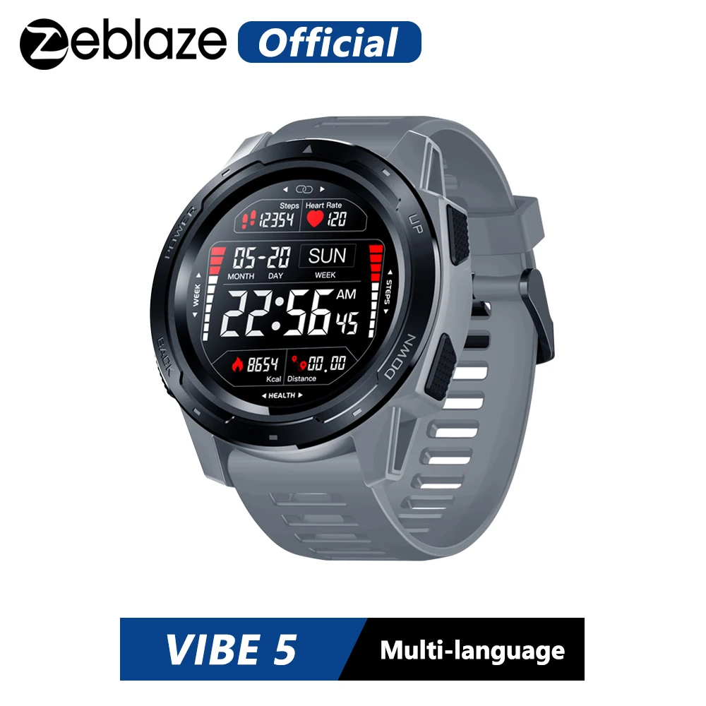 Online Nuevo Zeblaze VIBE 5 IP67 a prueba de agua de ritmo cardíaco de larga duración de la batería pantalla de visualización a Color modos Multi deportes reloj inteligente hombres