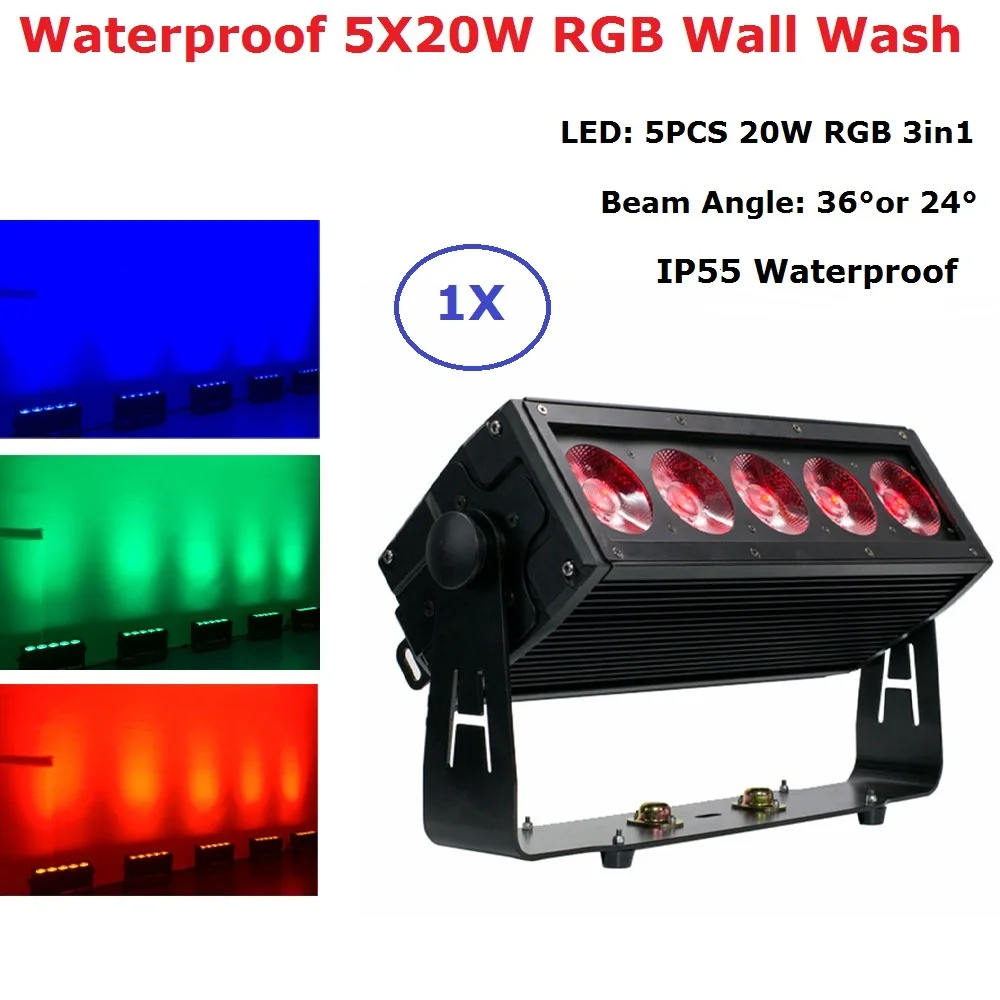 

Waterproof 5X20W LED RGB 3IN1 Wash Stage Effect Light For Dj Light Bar Party Disco Decoration Beam Flood Wall Wash Light Effect