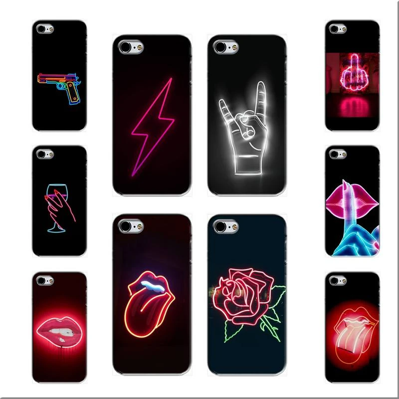 roze argument Sjah Zwarte Achtergrond Neon Lippen Luxe Merk Case Coque Fundas Carcasa  Accessoires Etui Capas Voor Iphone 7 8 Plus Gevallen Cover|Half verpakt  Geval| - AliExpress