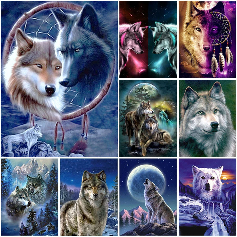 Diamond painting animal wolf art mural 5D DIY gift full square/round Rhinestone mosaic cross stitch kit for home decoration wall | Дом и сад