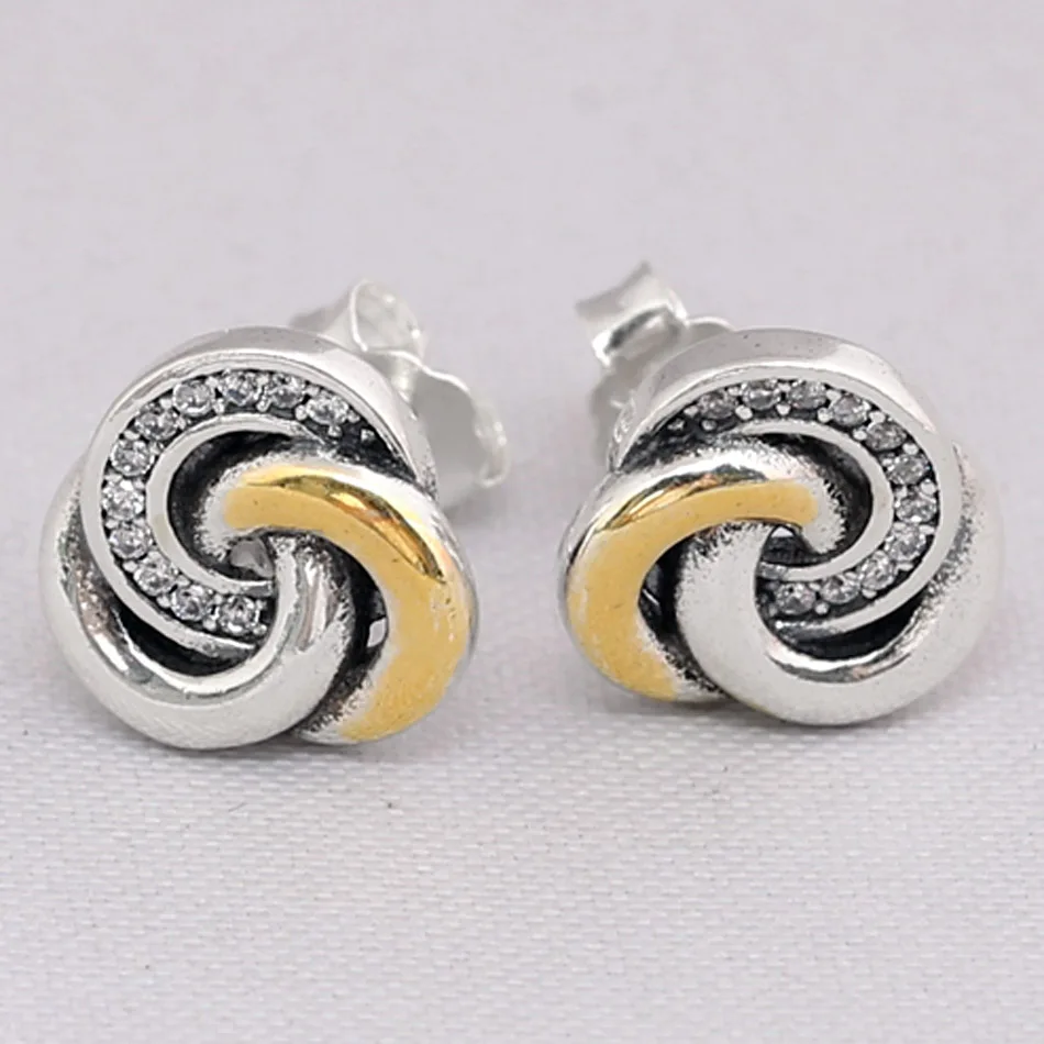 

Original Interlinked Circles With Crystal Studs Earring For Women 925 Sterling Silver Earring Wedding Gift Fine Europe Jewelry