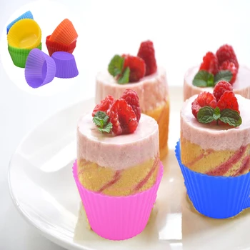 

12Pcs/Set Round Silicone Cake Muffin Mold DIY Cake Decoration Coaster Baking Cup Liner Kitchen Cooking Baking Pan Tool