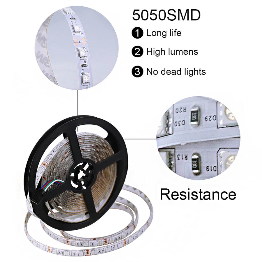 DC 12 В Светодиодная лента 5050 SMD 60 светодиодный s/M гибкий кухонный шкаф СВЕТОДИОДНЫЙ светильник водонепроницаемый RGB 5050 Светодиодный лента для ТВ декорации фона