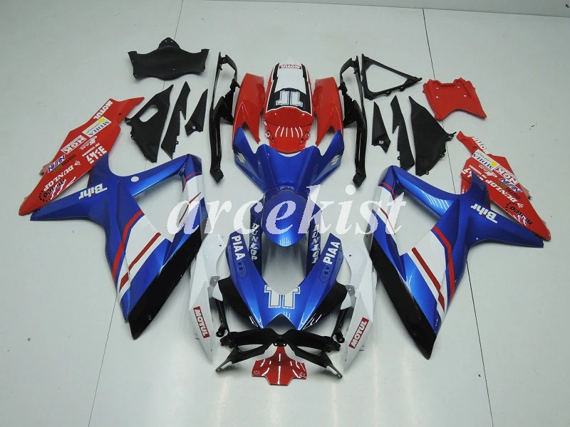 Синий красный(литье под давлением) ABS обтекатель наборы для GSXR 600-750 GSXR 750 K8 2008 2009 2010 Обтекатель Набор мотоцикл крышка