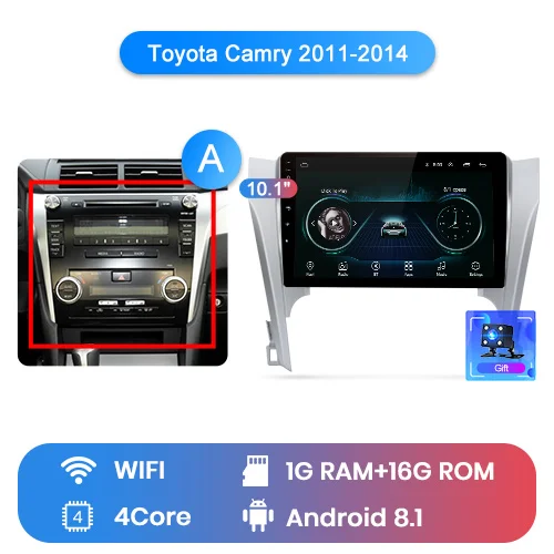 Junsun V1 2G+ 3 2G Android 9,0 DSP для Toyota Camry 8 50 55 2011- Автомобильный Радио Мультимедиа Видео плеер навигация gps 2 din dvd - Цвет: 1-16GB for wifi