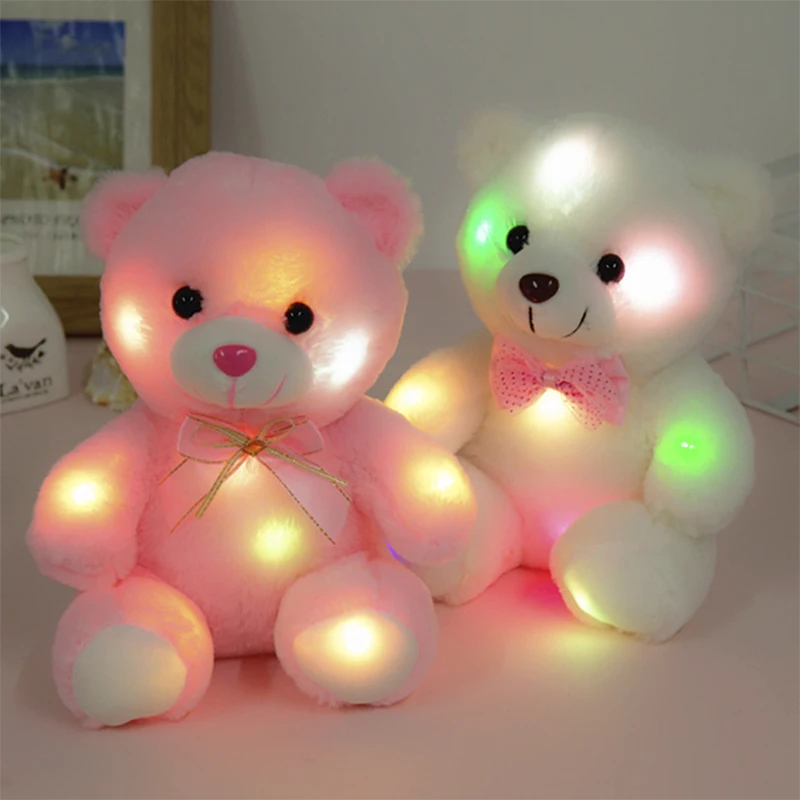22CM Creative Toy Luminous Soft Stuffed Plush Teddy Bear Glowing Baby Gift For Children Kids Girl Pillow | Игрушки и хобби