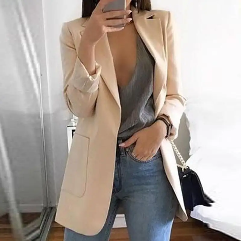 

European and American Foreign Trade Hot Selling Amazon AliExpress Autumn Lapel Pocket Casual Women's Suit