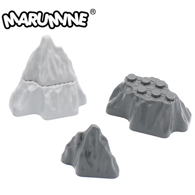 Marumine Stone Rock Panel Irregular Rockery Constructor Garden City Buildings Classic Bricks MOC Educational Toys For Children 1
