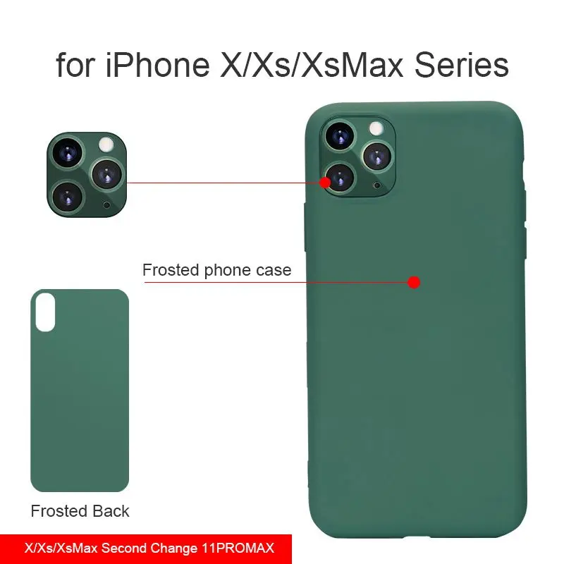 

For iPhone X XR XS MAX Second Change For iPhone 11 Series Camera Lens + Phone Case