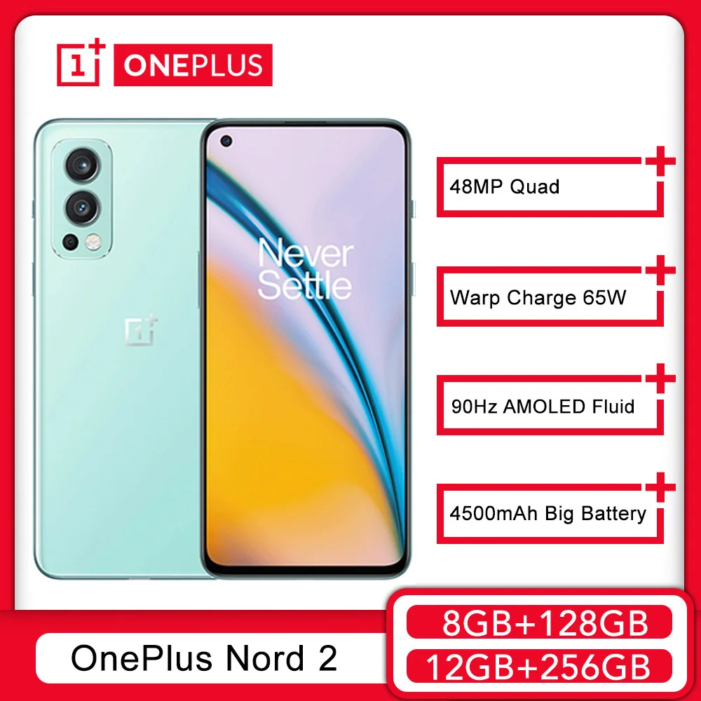 Смартфон глобальная версия OnePlus Nord 2 8 ГБ 128 50 МП AI камера OIS MTk Dimensity 1200-AI