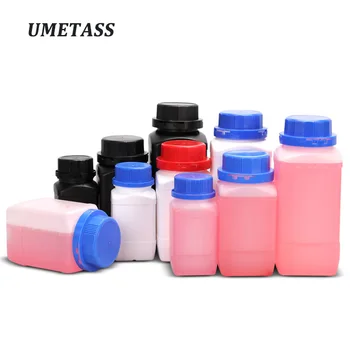 

UMETASS Thicken plastic bottle with inner cap Square shape container for solid Powder Tamper Evident Lids Refillable Bottles