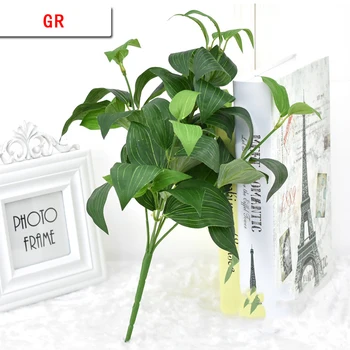 

10pcs/lot Silk Artificial Flower Bouquet 6 Forks Green Eyebrow Laurel Leaves Arrangement Wedding Home Table Decoration