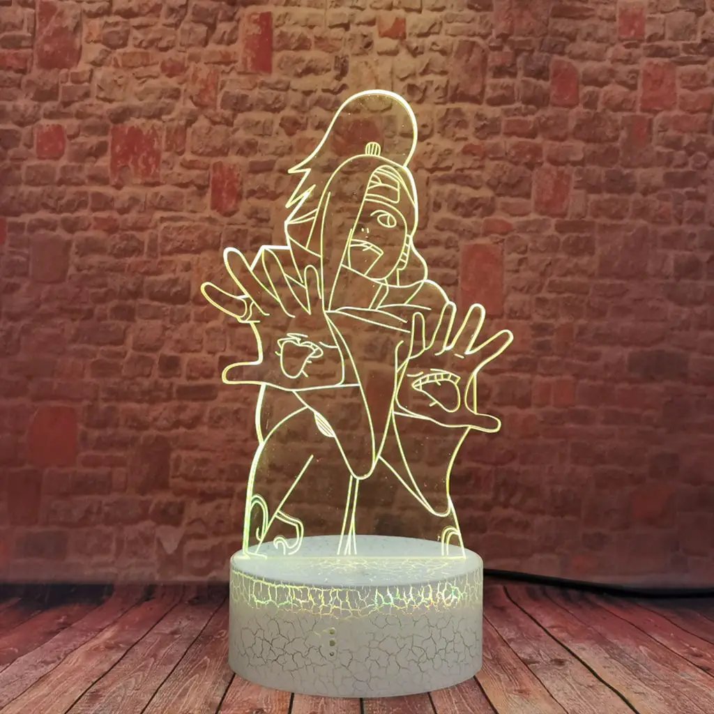 Deidara аниме фигурка 3D светодиодный цветной сенсорный стол ночник Манга Мультфильм