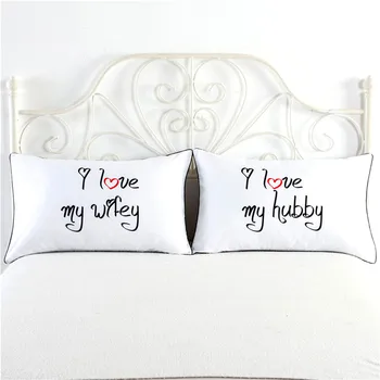 

Double Bed Pillowcases Rectangle PC02 48*74cm Pillow Case Couple Wedding Bed Home Living Room Decorative Pillow Covers