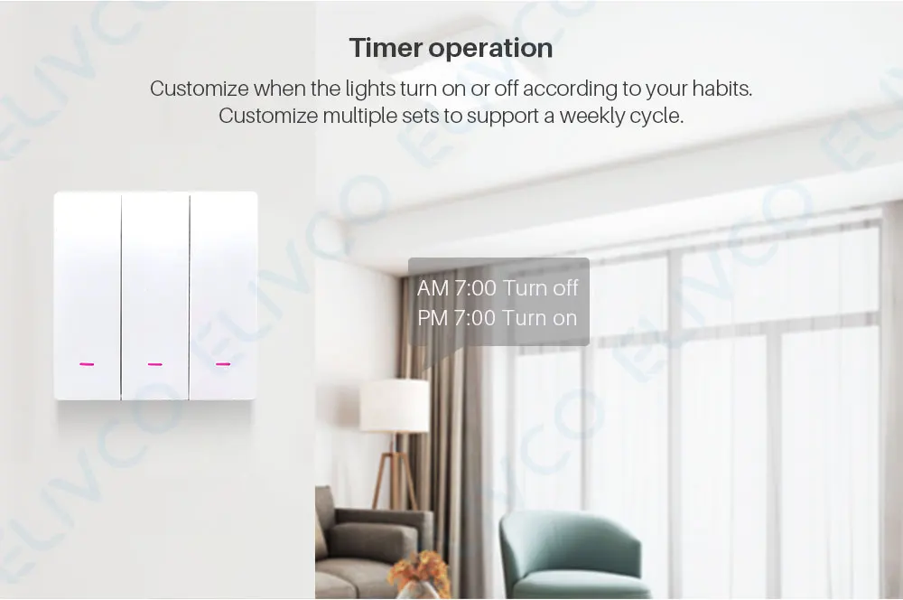 3Gang Tuya Smart Switch WiFi 220V Wall Push Button Switch APP Remote Control Sma