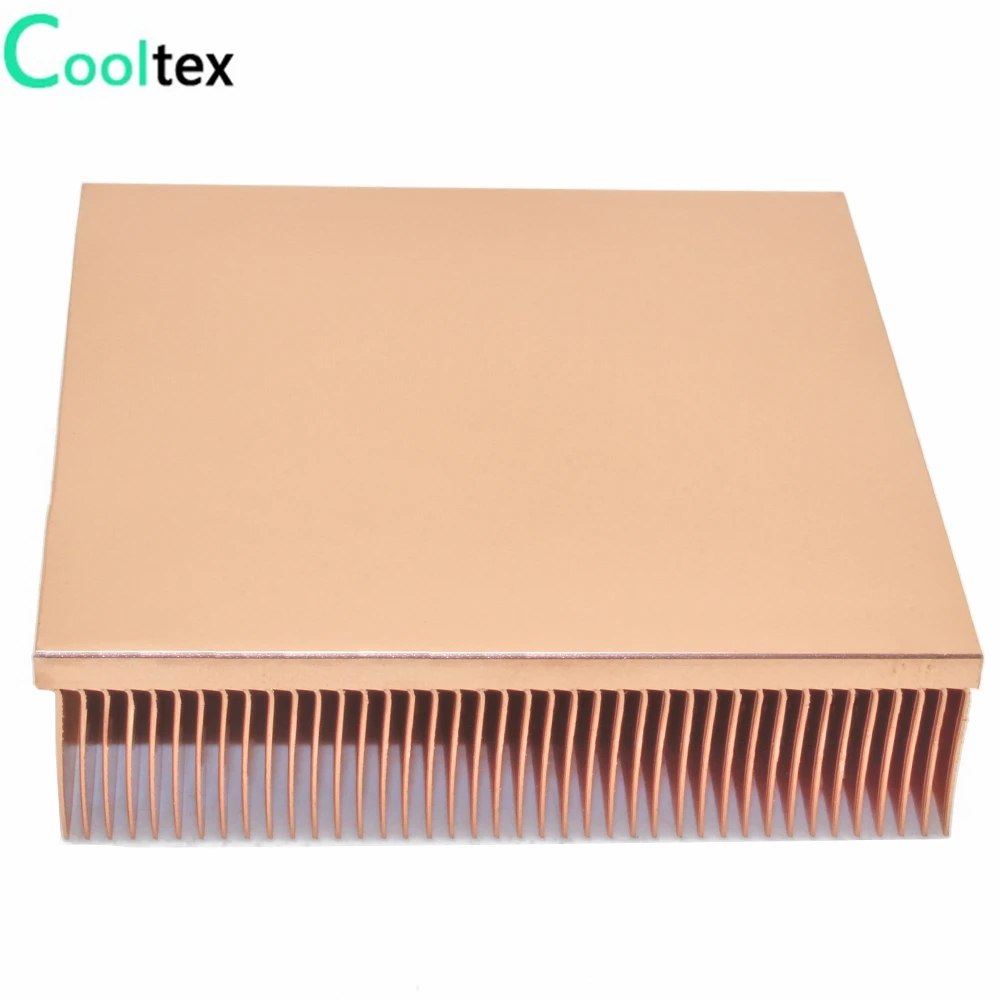 Чистый медный радиатор 80x80x20 мм Skiving Fin Радиатор для электронного чипа светодиодный Усилитель мощности охлаждающий охладитель