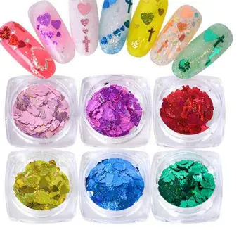 

Best quality Nail Glitter Flakes 3D Sequins Paillette Powder Charm Nail Art Decoration Manicure tools PW09