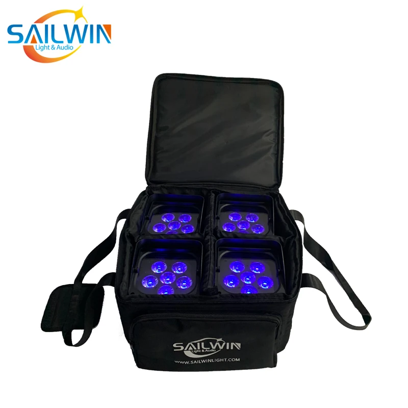 Sailwin Новый SKB дорожная сумка для 6x18 Вт 6 в 1 DMX приложение с питанием от батареи