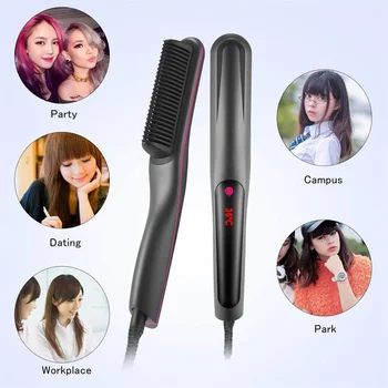 

Useful Ceramics Curling Hair Machine Creative Straightener Device Durable Hair Accessory with US Plug for Woman Lady Girl (Black
