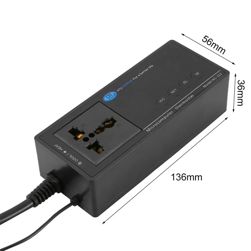 as show 1 AC-112V Aquarium Reptile Temperature Controller Digital Display Intelligent Plug-in Thermostat Universal Socket Regulator - Цвет: as show 1