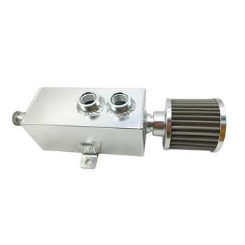 

1L Aluminum Oil Catch Can Tank Fuel Tank With Breather & Filter Drain Tap