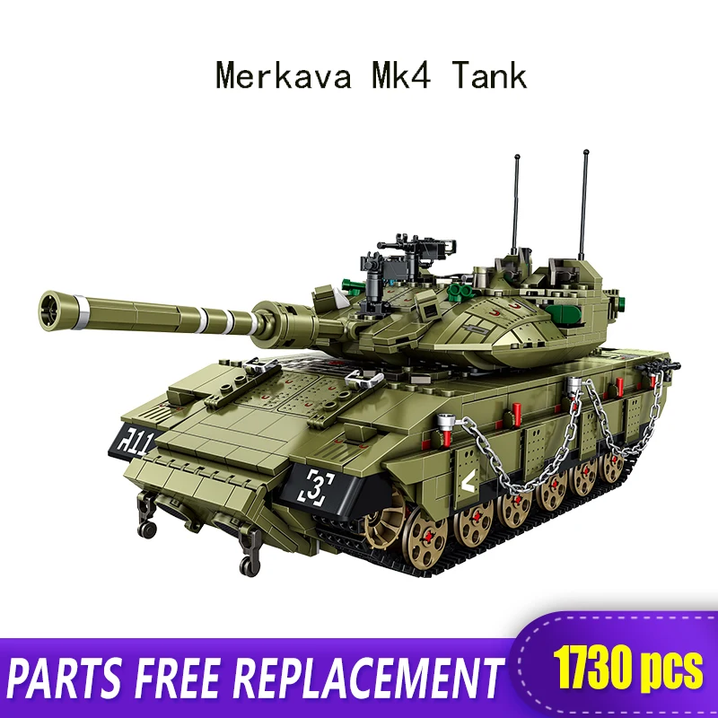 Военная техника WW2 армия Меркава Mk4 Танк модель бронированного автомобиля