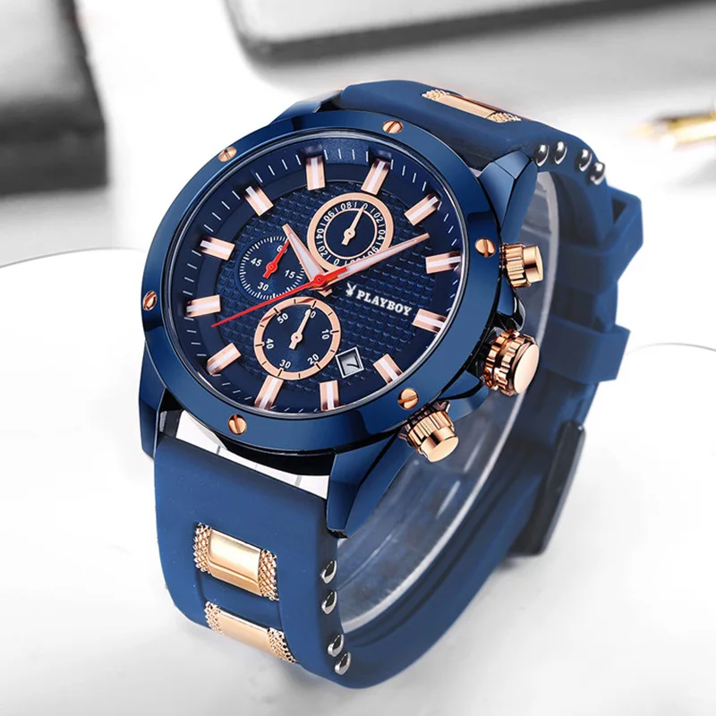 

Large Dial MEN'S Watch Silicone Band Multi-functional Sports Waterproof Watch Genuine Product MEN'S Watch Night Light