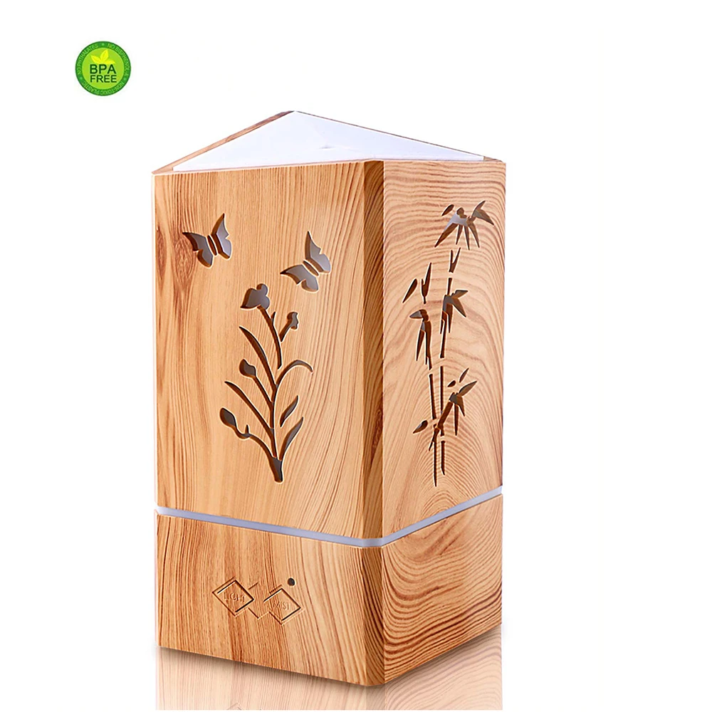 

Essential Oil Diffuser Aromatherapy Diffuser Wood Grain Cool Mist Humidifier for Office Home Study Yoga Spa 7 Color Night Lights