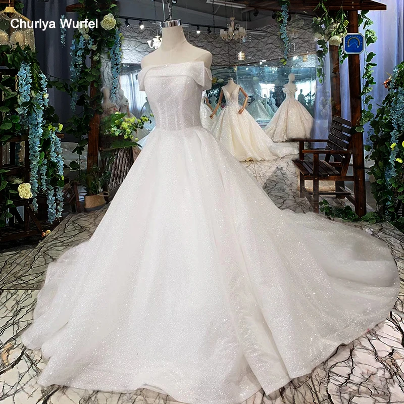 LSS505 Свадебные платья без бретелек boho с открытыми плечами корсет белые блестящие свадебные платья со шлейфом Новая мода vestidos de novia