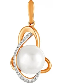 

Примаэксклюзив pendant with pearls and cubic zirconia in red gold
