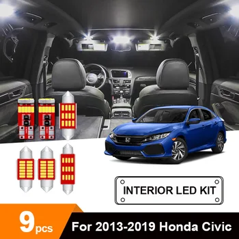 

9 x White Ice Blue No Error Interior Car LED Reading Ceiling Cargo License Plate Lamp Bulb Package Kit For 2013-2019 Honda Civic