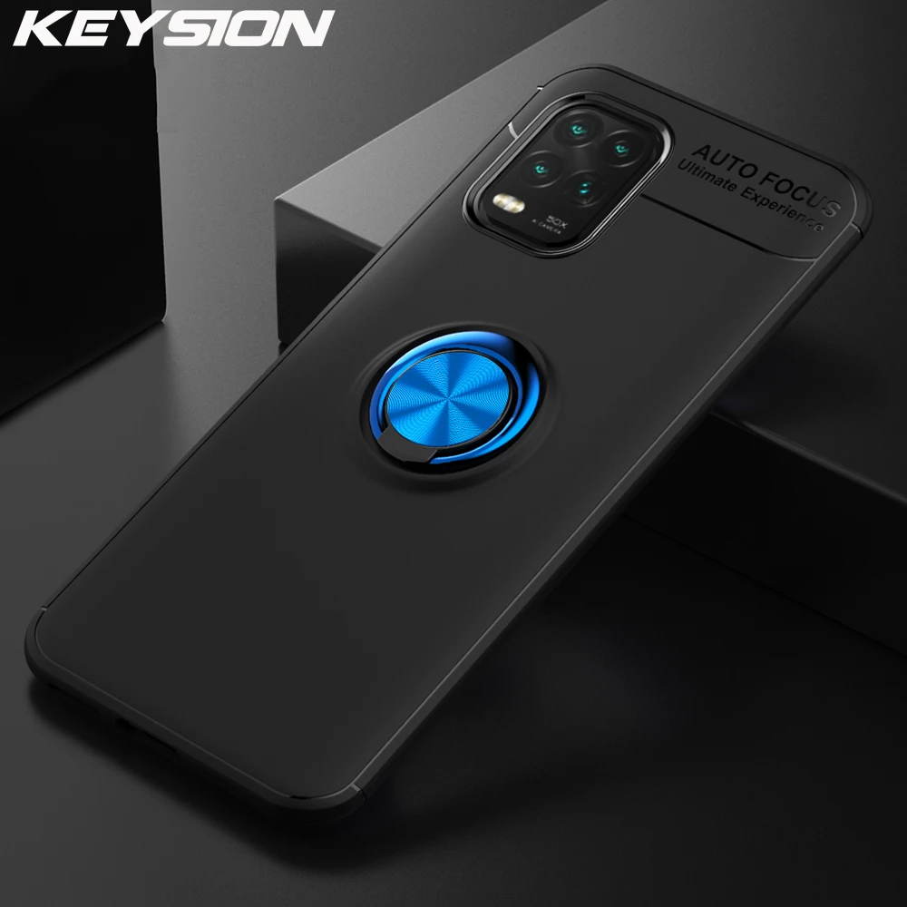 Чехол KEYSION для Xiaomi Mi 10 Lite Youth 5G силиконовая задняя крышка телефона с металлическим