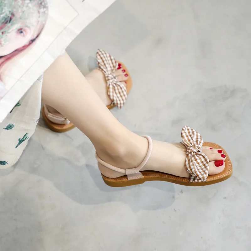 

2019 summer new fashion wild word with Roman sandals comfortable non-slip flat shoes large size women's shoes