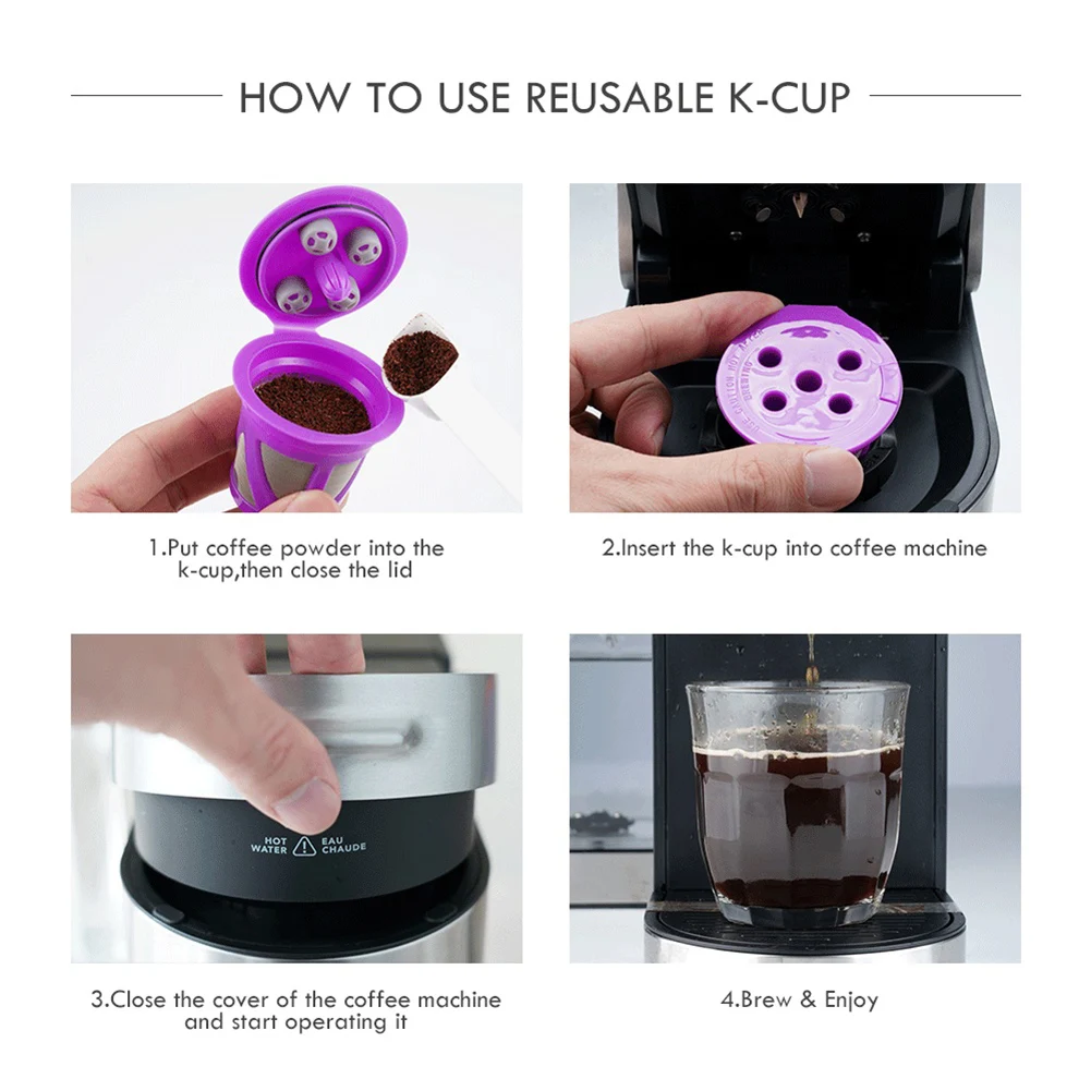 6pcs Refillable Coffee Capsule Reusable 