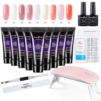 

Mini UV Lamp 15ml Nail Quick Building Gel UV Gel Spatula Brush Nail Extension Cleaner False Tips Set Nail Art Tool