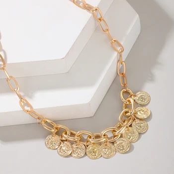 

Tocona Bohemian Head Tassel Chain Choker Necklace for Women Gold Color Alloy Metal Adjustable Party Jewelry Accessories 15701