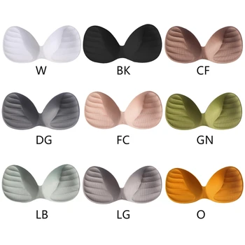 

Women Push Up Sponge Bra Inserts Macaron Candy Color Thicken Breast Pad Bikini Swimsuit Bralette Replacement Accessories