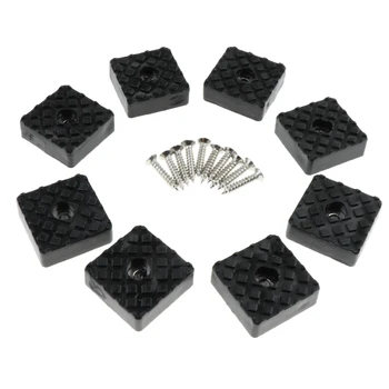 

8pcs Solid Rubber Feet Pad for Wooden Furniture Hardwood Tile Floor Protector Pads with Screws for Desk Table Chair Couch