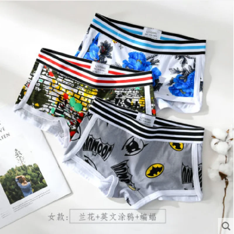 プリント漫画ボクサーブリーフ綿マン嵐ブリーフボクサーショーツボクサーブリーフ女性着用パンツスリーピースボックス Women S Panties Aliexpress