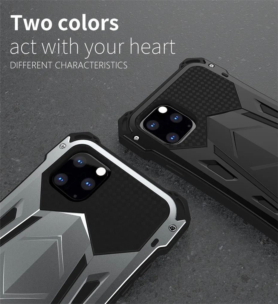 R-JUST для iPhone 11 Pro Max iPhone 11 чехол Роскошный Doom Armor Duty противоударный алюминиевый металлический чехол для iPhone 11 Pro
