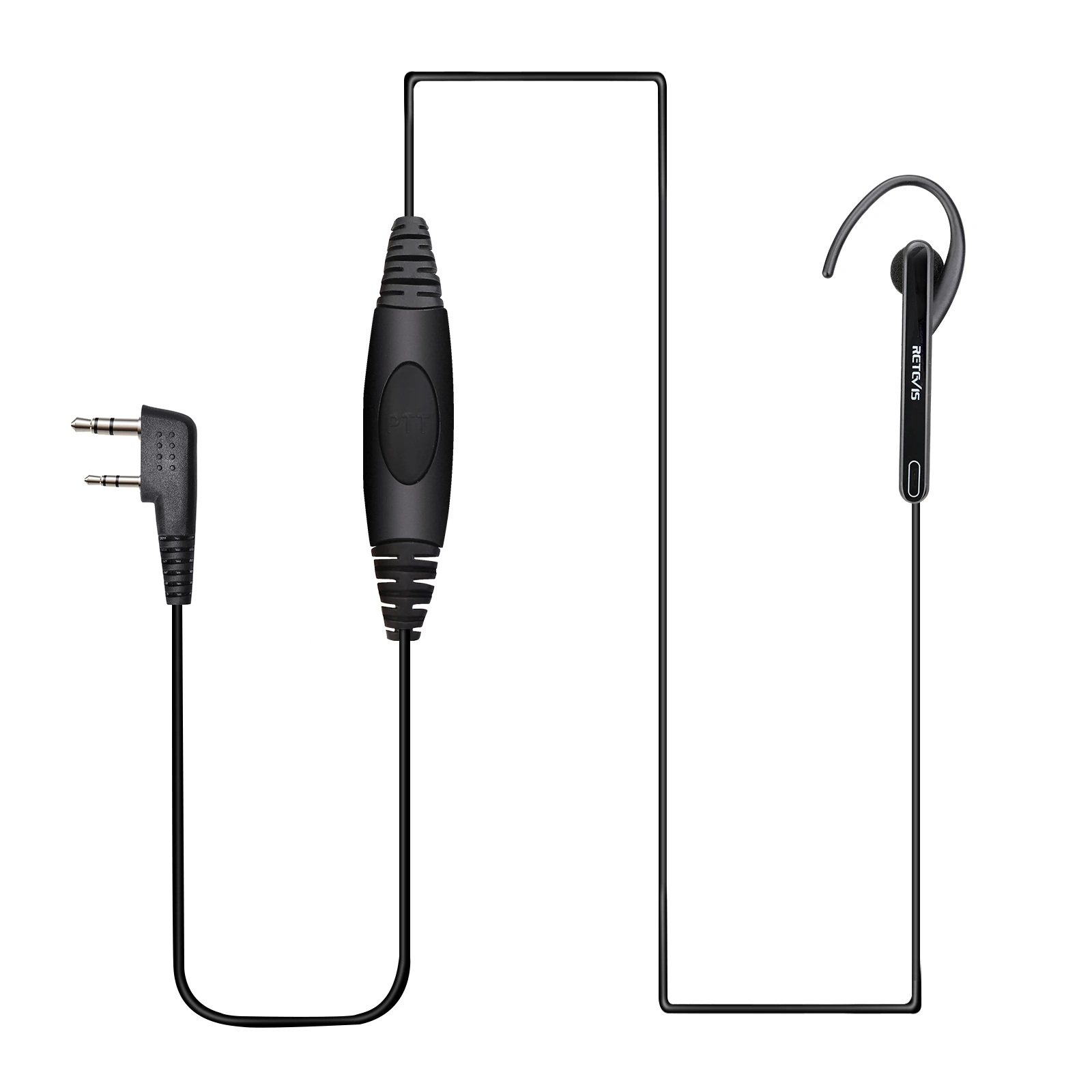 5pcs 2 Pin Ear Bar Earpiece with Mic PTT Walkie Talkie Headset for Kenwood BAOFENG UV5R UV82 UV9R Retevis for TYT Two Way Radio