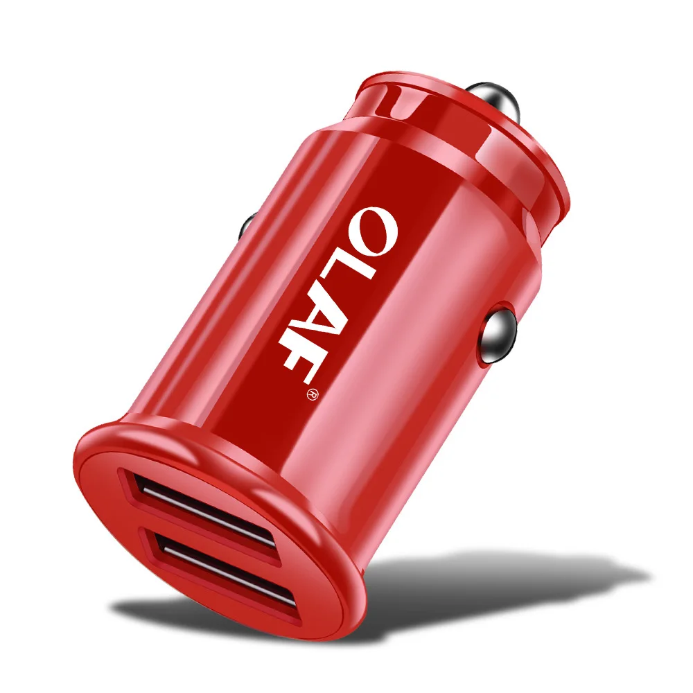 Автомобильное зарядное устройство OLAF 5 В 3 а с двумя usb-портами для Xiaomi mi 9 Red mi Note 7 samsung S10 S9 mi ni Fast Car USB зарядное устройство адаптер для iPhone X 8 7 - Тип штекера: Red