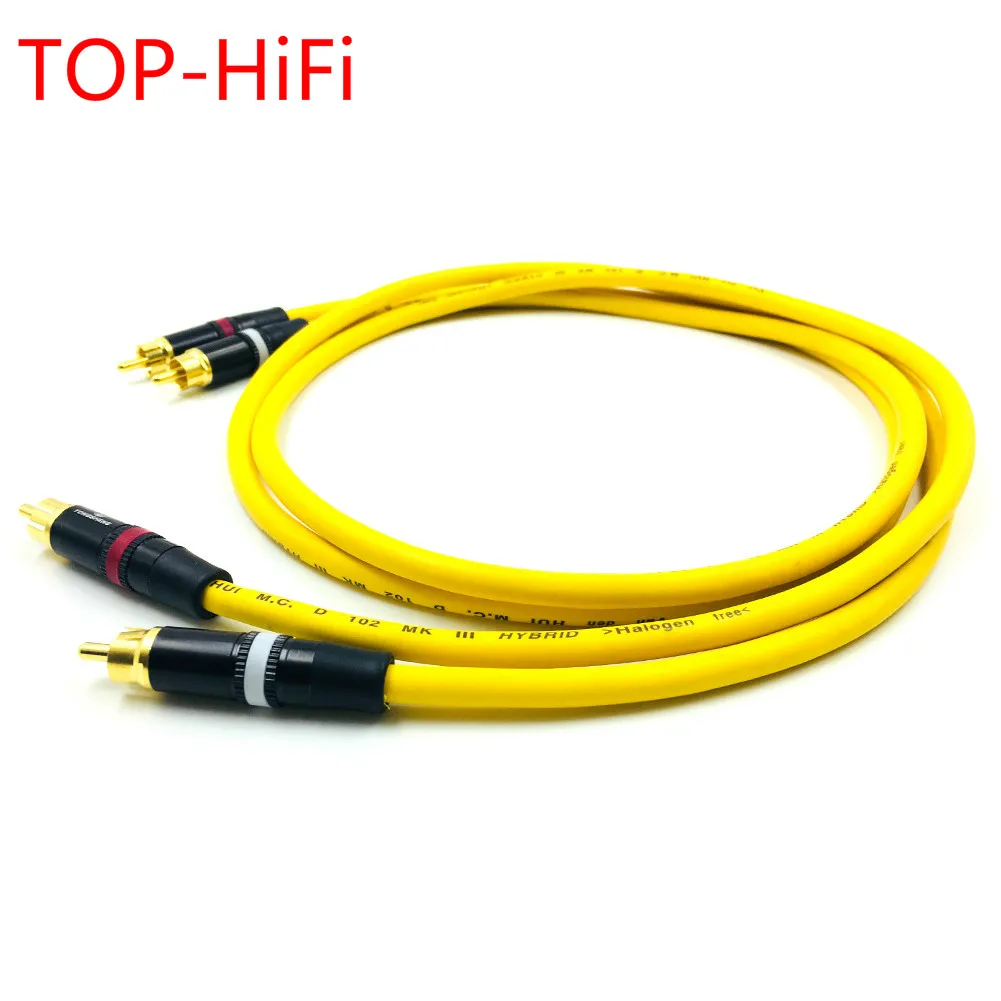 

TOP-HiFi Pair RCA Reference Interconnect Cable 2 RCA to 2 RCA Audio Cable with VDH Van Den Hul 102 MK III Cable