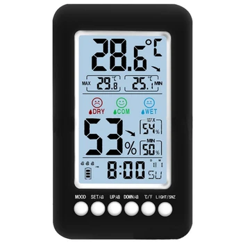 

Acoustic Big Lcd Color Digital Alarm Clock With Temperature Thermometer Humidity Hygrometer Table Desk Weather Station