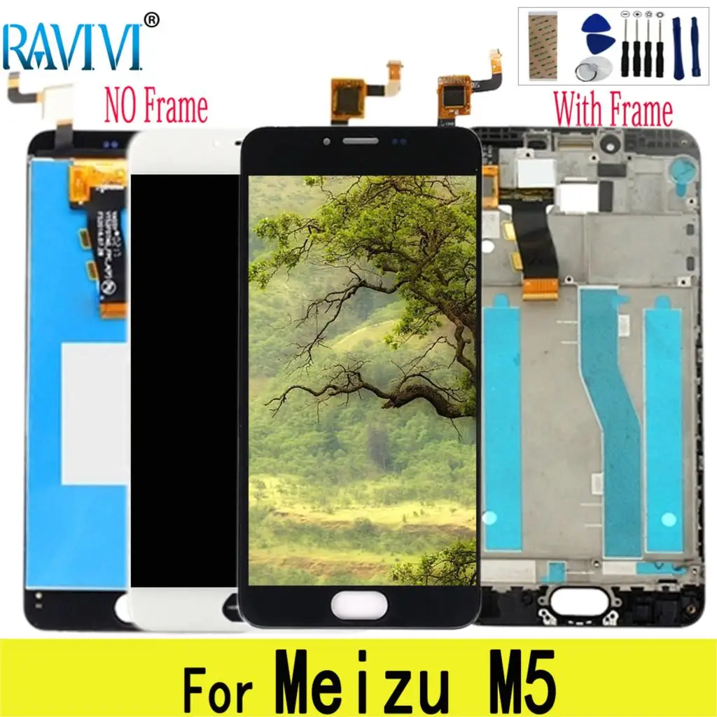 5," M5 lcd для MEIZU M5 Mini lcd дисплей кодирующий преобразователь сенсорного экрана в сборе Замена с рамкой для Meizu M5Mini