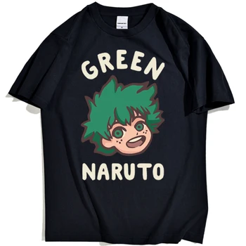 

My Hero Academia Comics Man Tshirts Green Naruto Printing Clothing Tee Shirts For Man Casual Harajuku Oversize Tee Shirt Men's